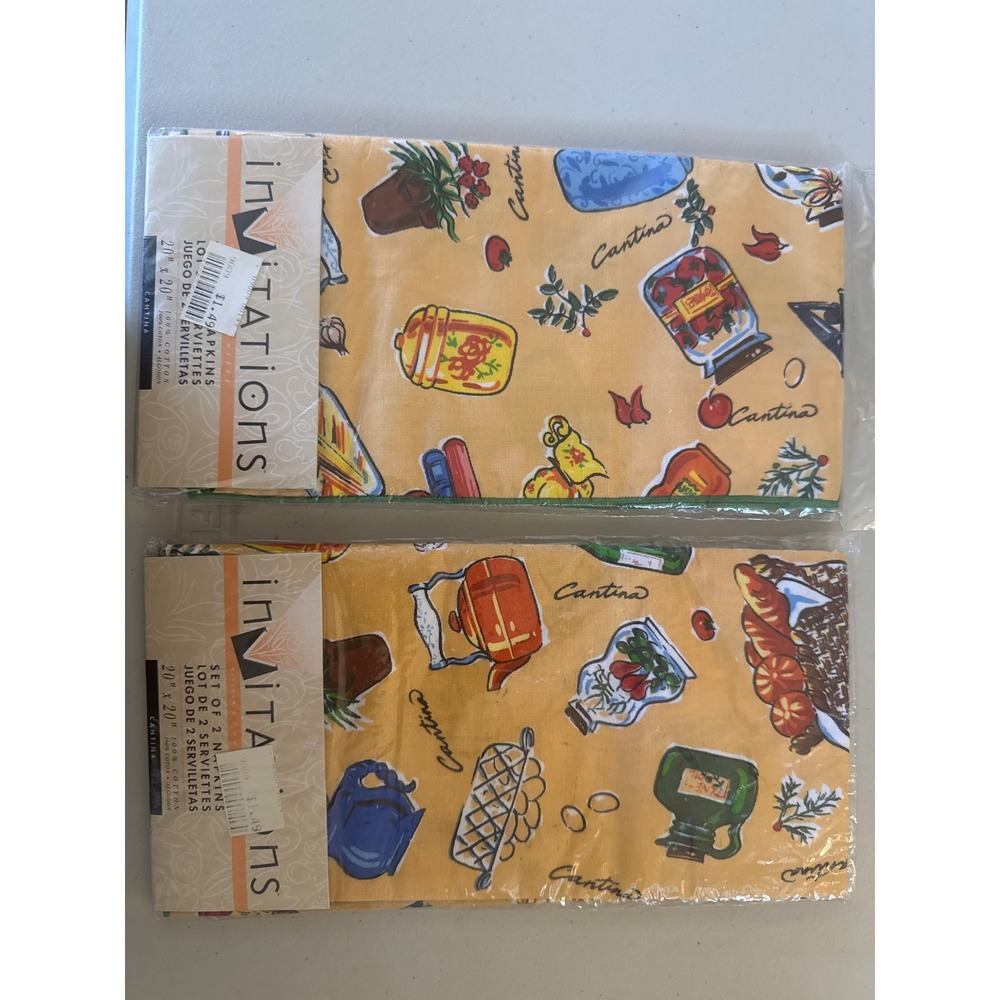 VTG Invitations Tabletops Unlimited Cantina Cotton Napkins Yellow 20x20 Set of 4